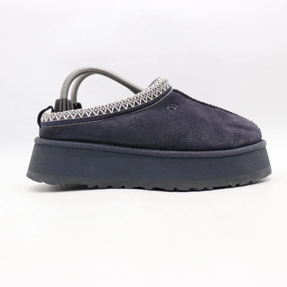 UGG Tazz Navy Suede Platform Women's US Size 8 Shoes Slippers Casual 1122553